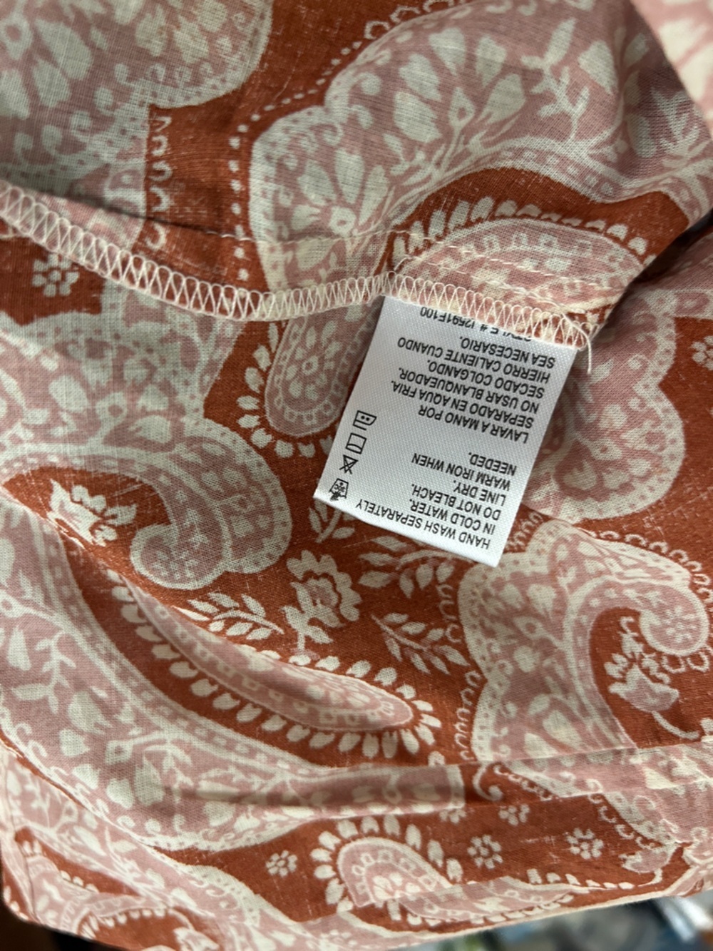 BILA77 Boho Romantic Blouse Top Festival Western Prairie Clay Terracotta Size XS - Picture 14 of 14